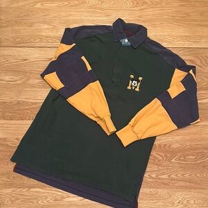 VINTAGE Disney Green/Yellow/Blue Rugby Shirt